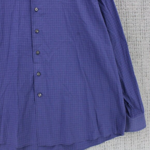 Scott Barber Shirt Mens 2XL Blue Plaid Button Down Long Sleeve Collared Cotton - Picture 3 of 9